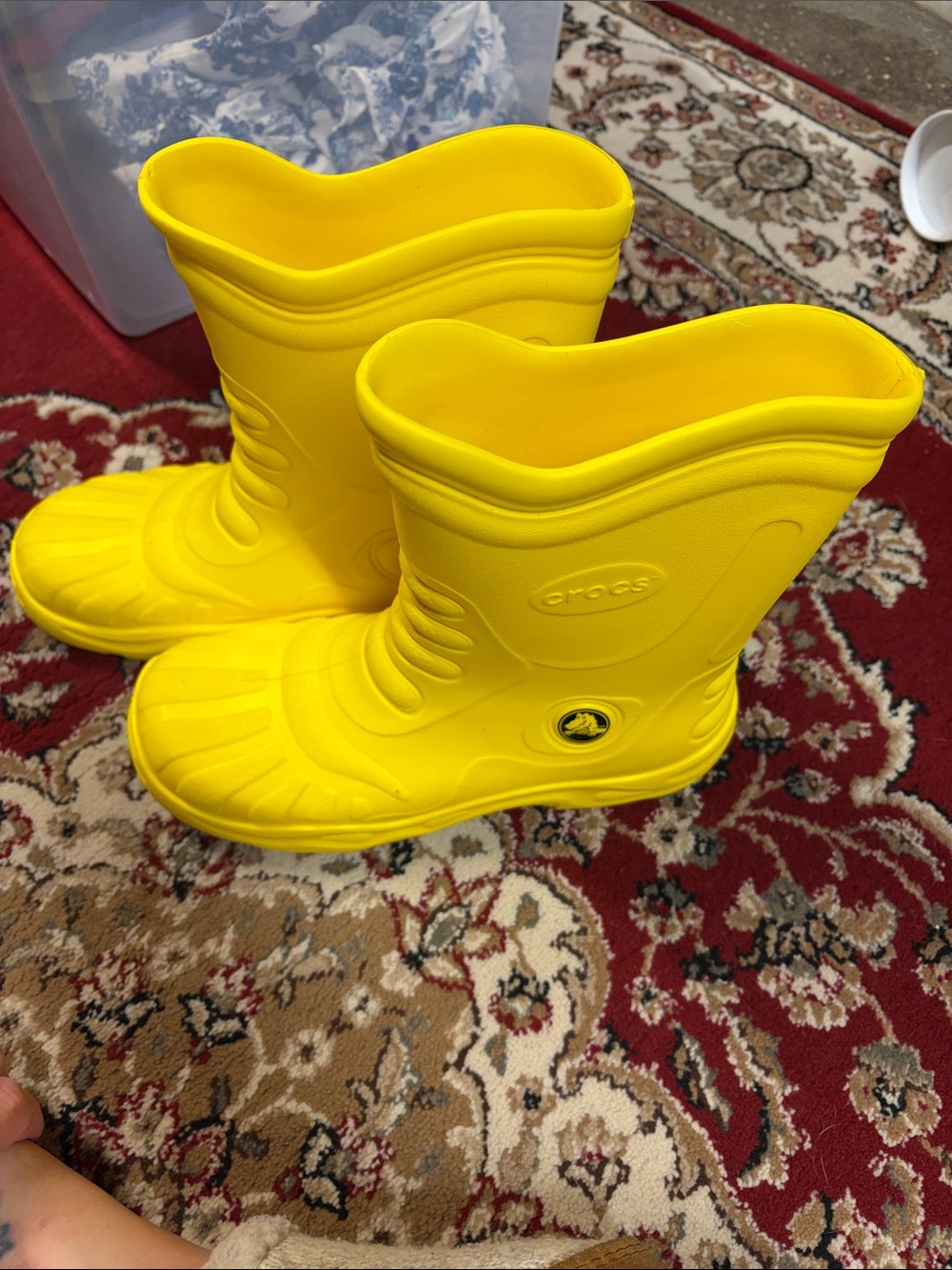 CROCS womens Yellow Waterproof Rain Boots